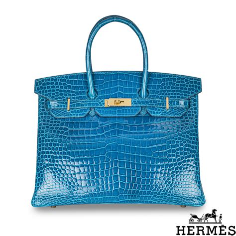 hermes birkin 35cm blue crocodile replica|hermes crocodile bag cost.